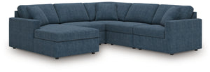 Modmax - Ink - Sectional Blue 5 Pc. Sectional With Laf Corner Chaise And Raf Corner Chair