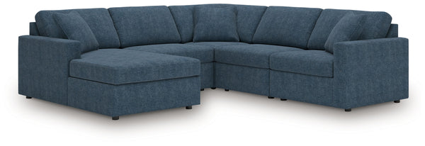 Modmax - Ink - Sectional Blue 5 Pc. Sectional With Laf Corner Chaise And Raf Corner Chair