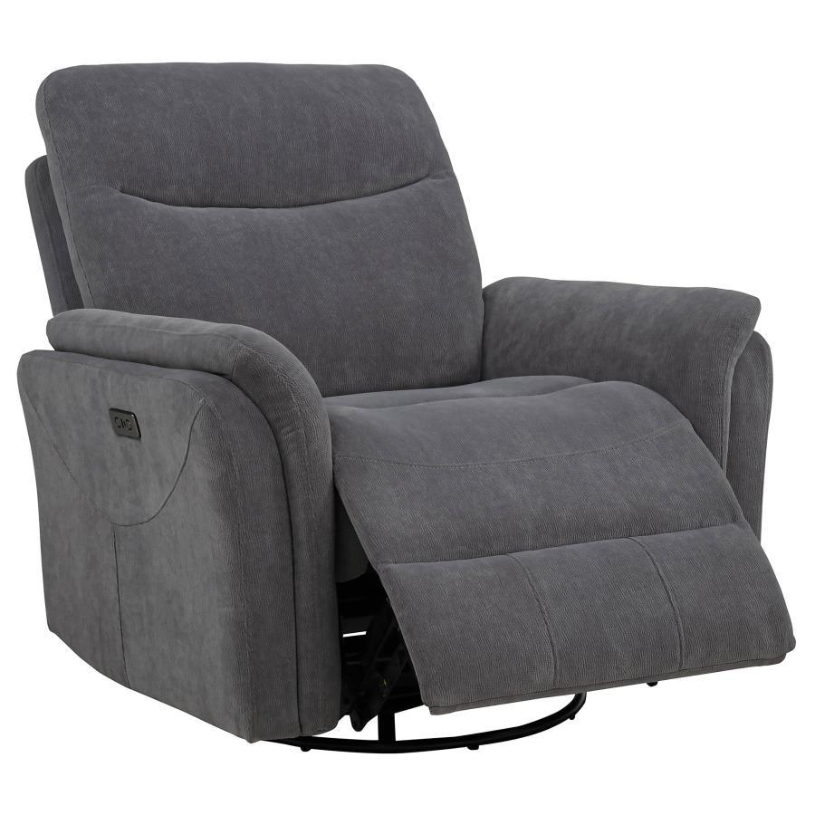 Adler - Upholstered Power Swivel Glider Recliner Beige