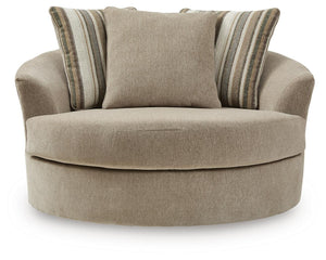 Linenhause - Oversized Swivel Accent Chair - Dune