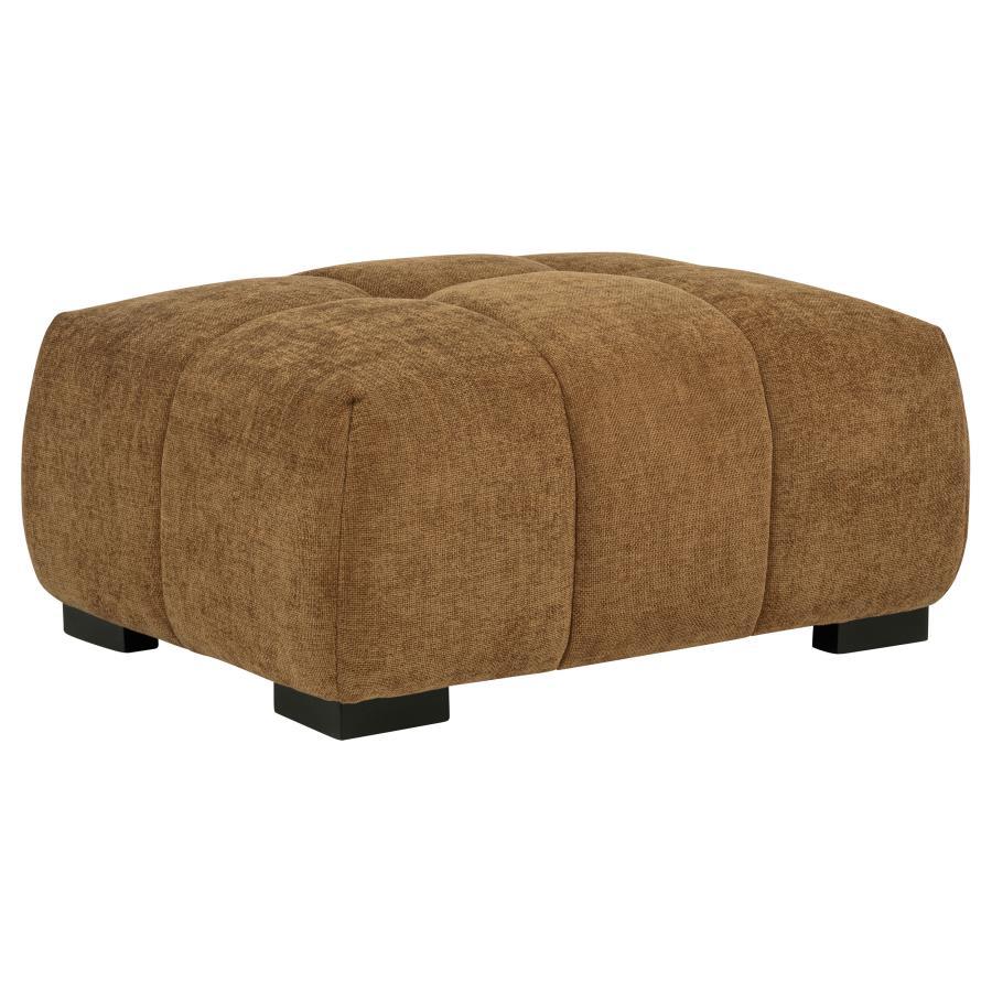 Octavia - Fabric Rectangular Upholstered Ottoman Light Brown