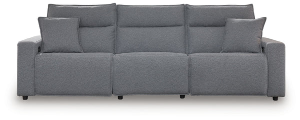 ModMax II - Salt And Pepper - Reclining Sectional Gray 3 Pc. Power Reclining Sectional