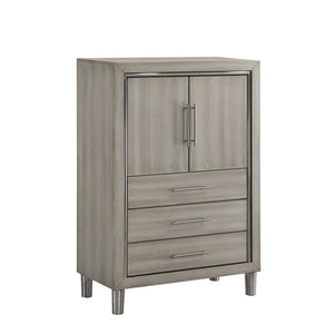 Lennox - Door Chest With Shoe Storage & LED Light - Gray