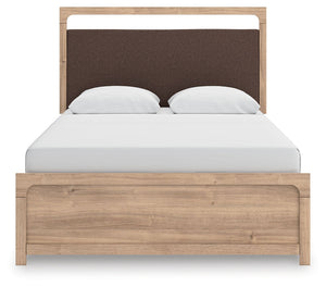 Kinlanni - Queen Upholstered Panel Bed - Tan