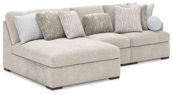 Cuddle Plush - Sectional White 3 Pc. Sectional With Armless Chaise And RAF Corner Chair