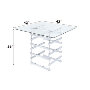 Nadie - Counter Height Table - Clear Glass Top & Black