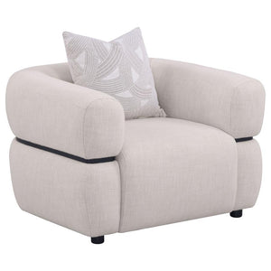Jeanette - Fabric Upholstered Round Arm Accent Chair - Beige