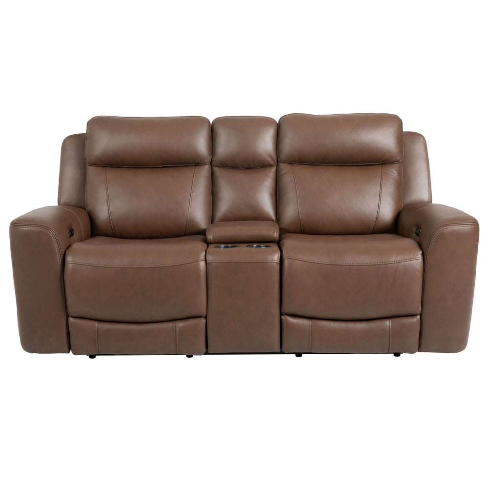 Calgary - Power Reclining Console Loveseat Autumn Umber