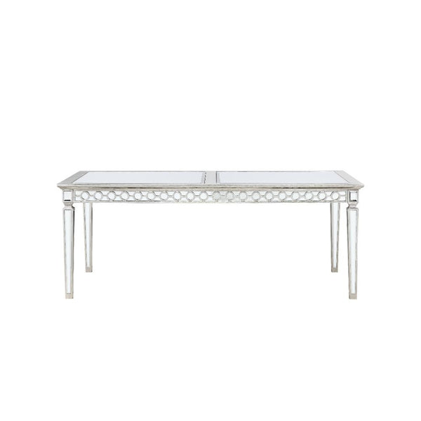 Varian - Dining Table (78"L) - Mirrored & Antique Platinum