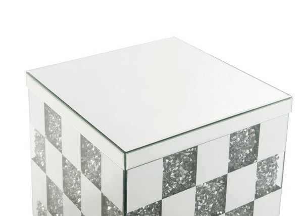 Noralie - 16" Square End Table - Mirrored & Faux Diamonds