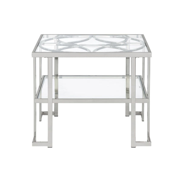 Kalan - End Table - Glass & Silver