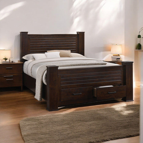 Panang - Bed w/Storage Brown Queen