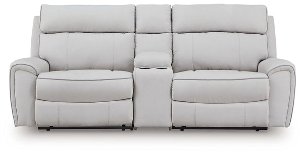 Social Pointe - Reclining Sectional Gray 3 Pc. Reclining Sectional With Console