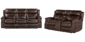 Hensley - Power Reclining Sofa Set Smooth Espresso 2 Pc. Sofa, Loveseat