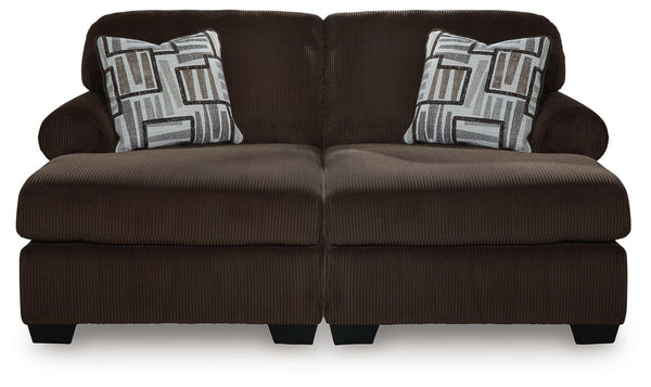Kimlee - Sectional Dark Brown 2 Pc. Super Chaise Sectional