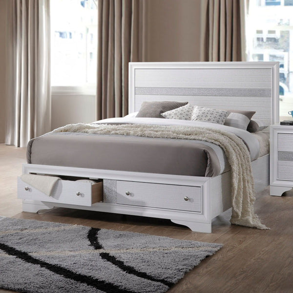 Naima - Bed w/Storage White Queen