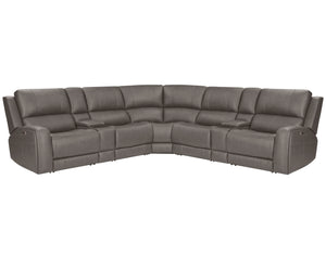 Belmont - Zero Gravity Power Reclining Sectional With Power Adjustable Headrests Dark Gray 7 Pc. Sectional
