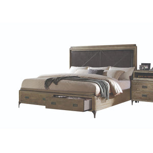 Athouman - Storage Bed Weathered Oak King