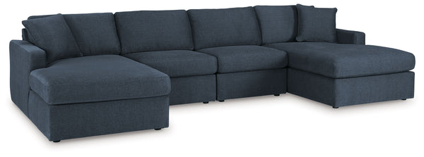 Modmax - Ink - Sectional Blue 4 Pc. Sectional With Laf And Raf Corner Chaises