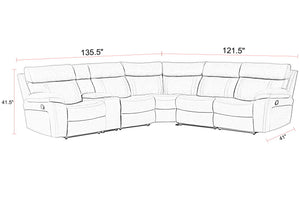 Theon - Modular Manual Reclining Sectional And Entertainment Console