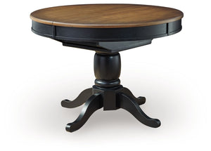Clorazi - Oval Dining Room Butterfly Extension Table - Black / Brown