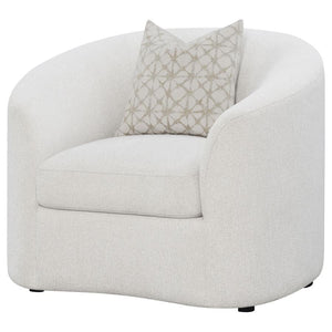 Rainn - Boucle Upholstered Sloped Arm Accent Chair - Latte