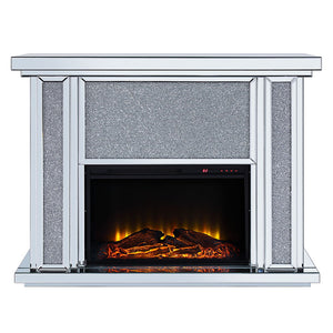 Noralie - LED Electric Fireplace - Mirrored & Faux Diamonds