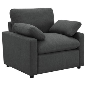 Collins - Upholstered Power Recliner Chair Dark Gray