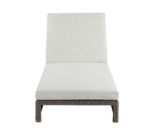 Salena - 8" Patio Sun Lounge - Beige Fabric & Gray