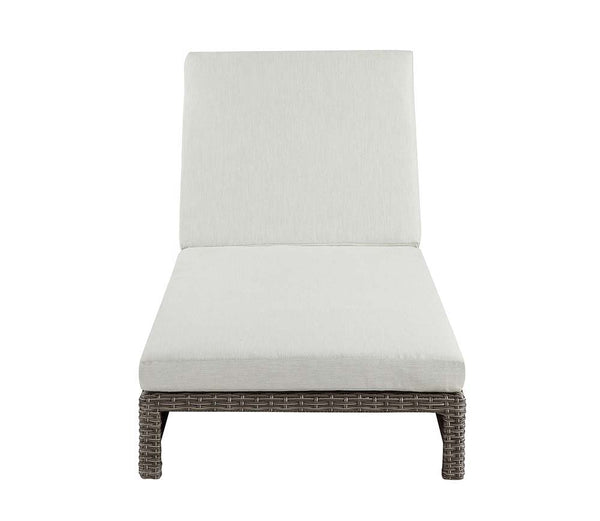 Salena - 8" Patio Sun Lounge - Beige Fabric & Gray