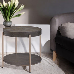 Weyton - End Table - Light Brown & Champagne
