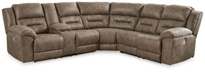 Ravenel - Power Reclining Sectional Pearl Silver 3 Pc. Power Reclining Sectional With Left Arm Facing Power Reclining Loveseat With Console