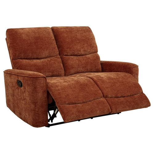 Navarro - Chenille Upholstered Reclining Loveseat Orange