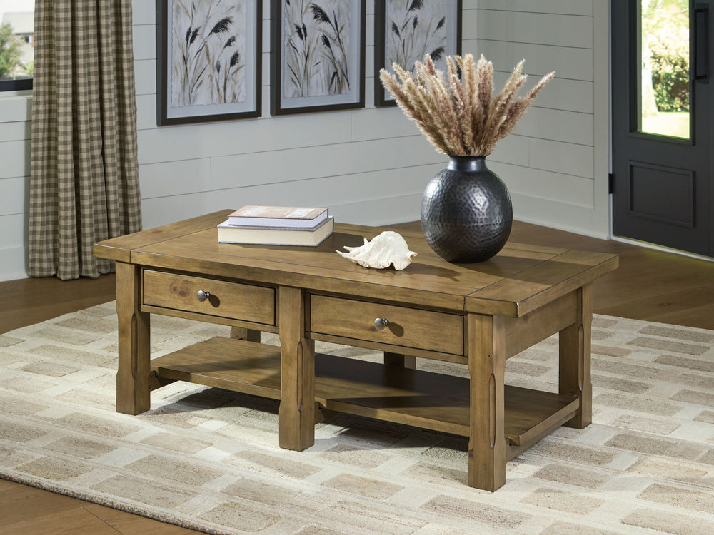 Vandenmore - Rectangular Table Light Brown Cocktail Tables