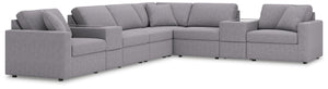 Modmax - Granite - Sectional Gray 8 Pc. Sectional With Storage Consoles