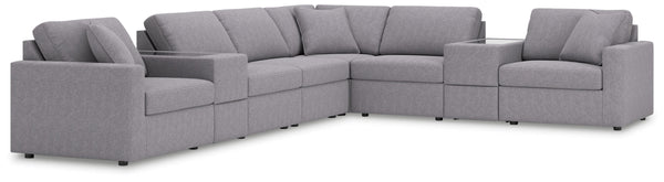 Modmax - Granite - Sectional Gray 8 Pc. Sectional With Storage Consoles