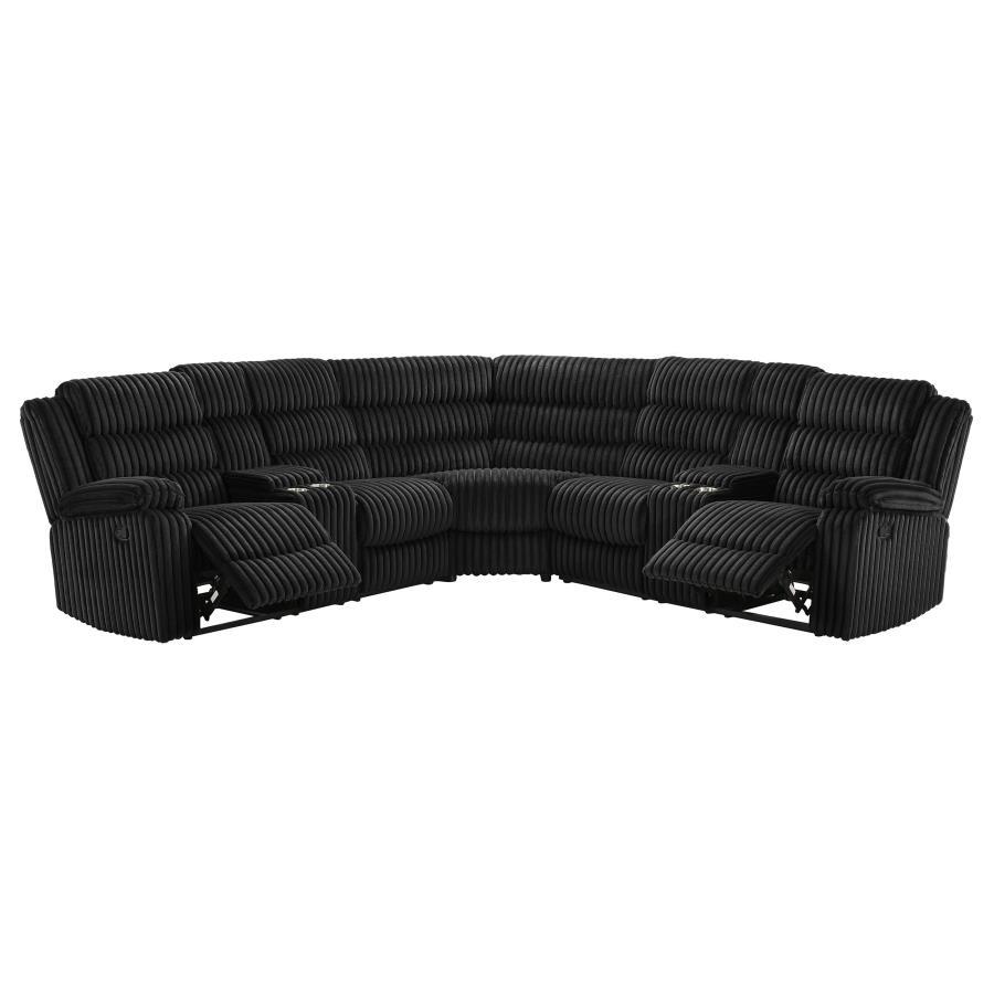 Atkinson - Upholstered Reclining Sectional Sofa Dark Brown