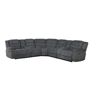 Redondo - Power 3 Piece Ssectional (2 Loveseats & Wedge) - Dark Gray