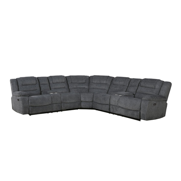 Redondo - Power 3 Piece Ssectional (2 Loveseats & Wedge) - Dark Gray