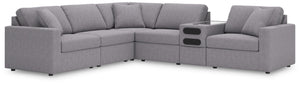 Modmax - Granite - Sectional Gray 6 Pc. Sectional With Audio Console