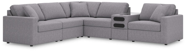 Modmax - Granite - Sectional Gray 6 Pc. Sectional With Audio Console