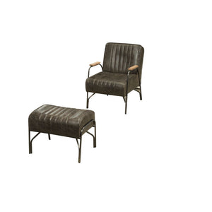 Sarahi - 2Pc Pk Chair & Ottoman Distress Espresso