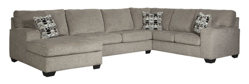 Ballinasloe - Sectional Pearl Silver 3 Pc. Left Arm Facing Chaise Sectional