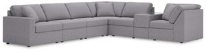 Modmax - Granite - Sectional Gray 7 Pc. Sectional With Storage Console And Laf Corner Chair