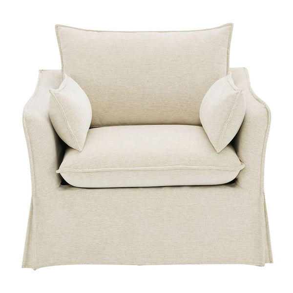 Shane - Chair With 2 Pillows - Beige Linen