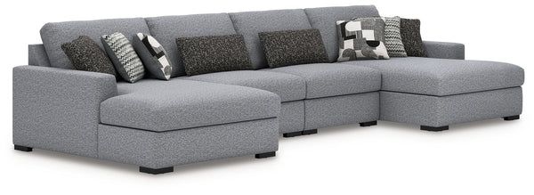 Bealton - Sectional Gray 4 Pc. Double Chaise Sectional