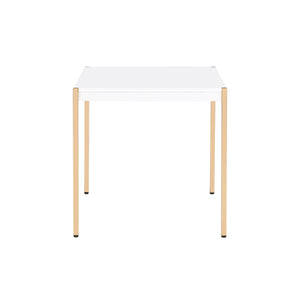 Otrac - End Table - White & Gold Finish