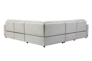 Julianna - 5 Piece Power Reclining Sectional With Power Headrests - Crisp Taupe