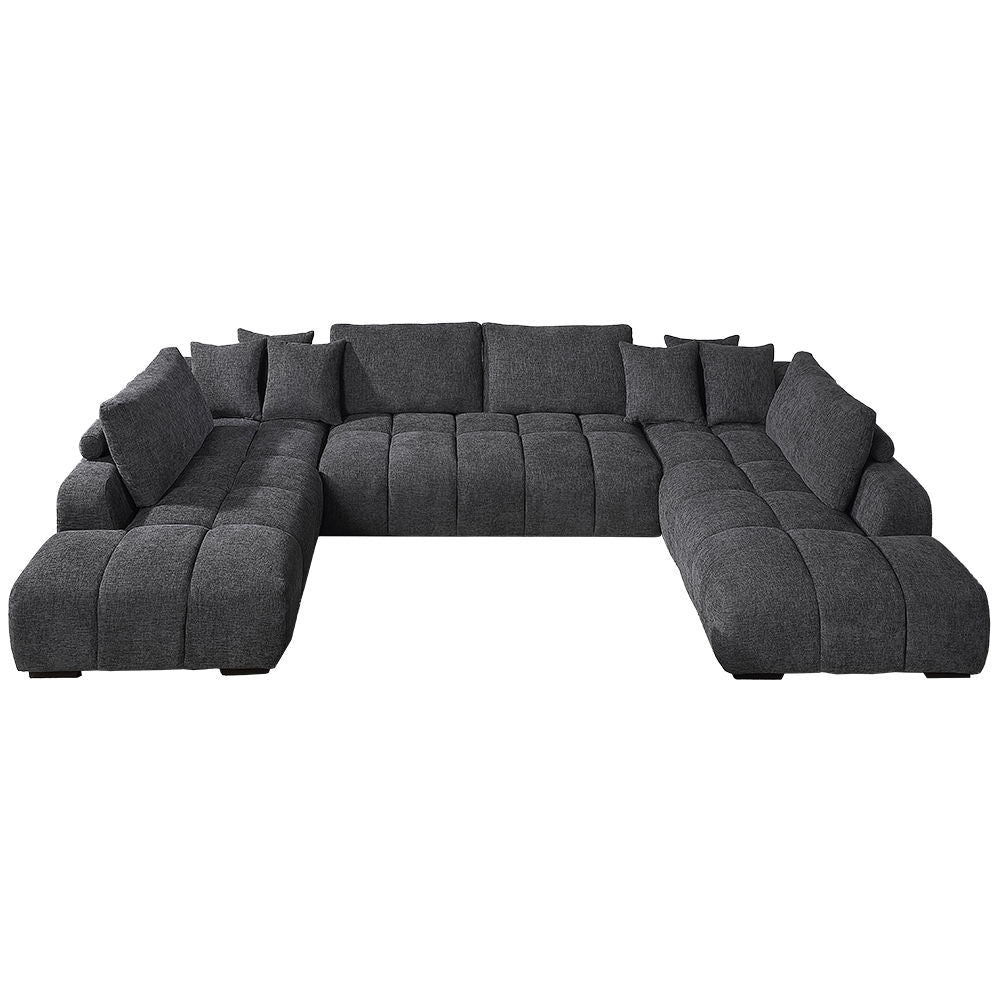 Chosen - Sectional Sofa With 3 Pillows Dark Gray Left Arm Facing Sectional