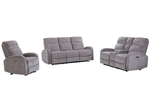 Tuscany - Power Reclining Sofa Set Gray 3 Pc. Sofa, Loveseat, Recliner